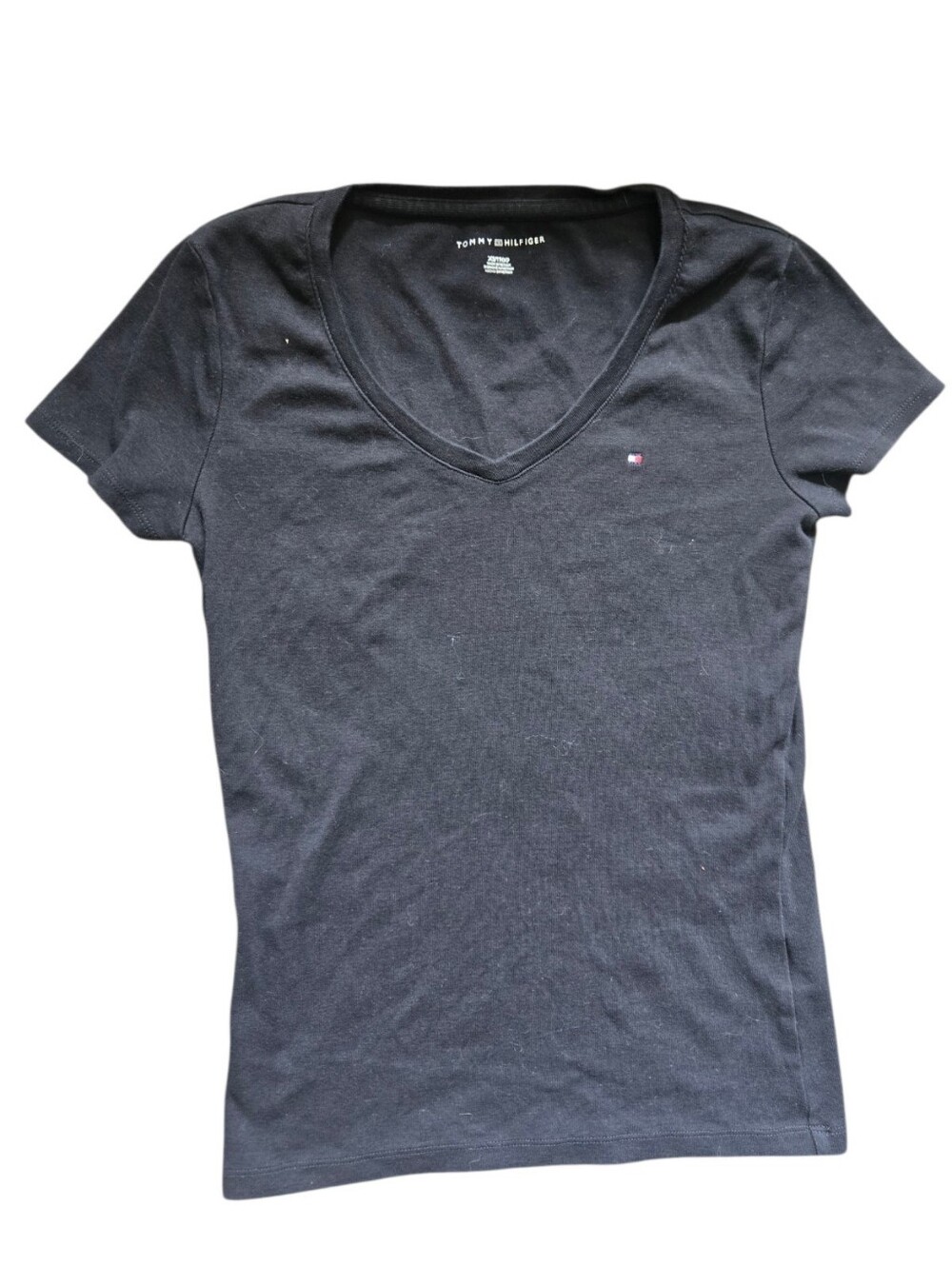 Black Tommy Hilfiger V-neck T-Shirt - XS